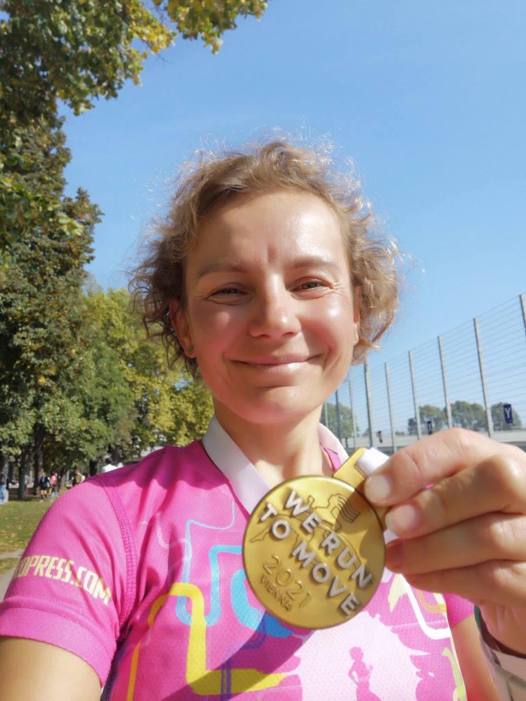 Dziewczyna, medal, Bieg Kobiet, Wiedeń